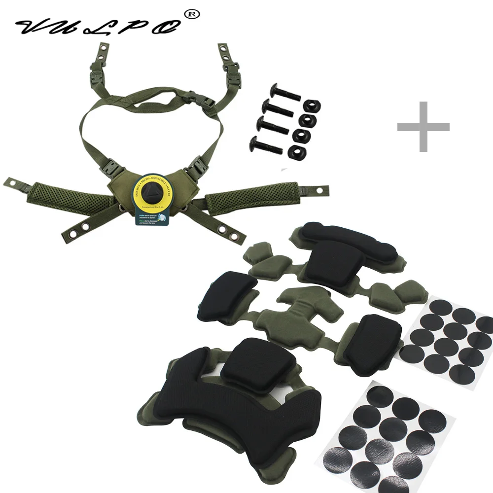 

VULPO Tactical Gen 3 Gen 4 Helmet Suspension System With Helmet Foam Pad For Wendy 6Б47 FAST MICH Hunting Airsoft Helmet