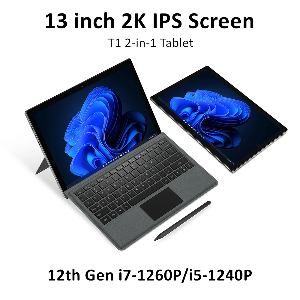 zijn Clan Vooruitzien 13 Inch T1 12th Gen Intel i7 1260P Tablet 2K IPS 16GB 1T/2TB NVMe 2 in 1  Laptop Windows 11 Computer 12000mAh 65W Charge Notebook| | - AliExpress