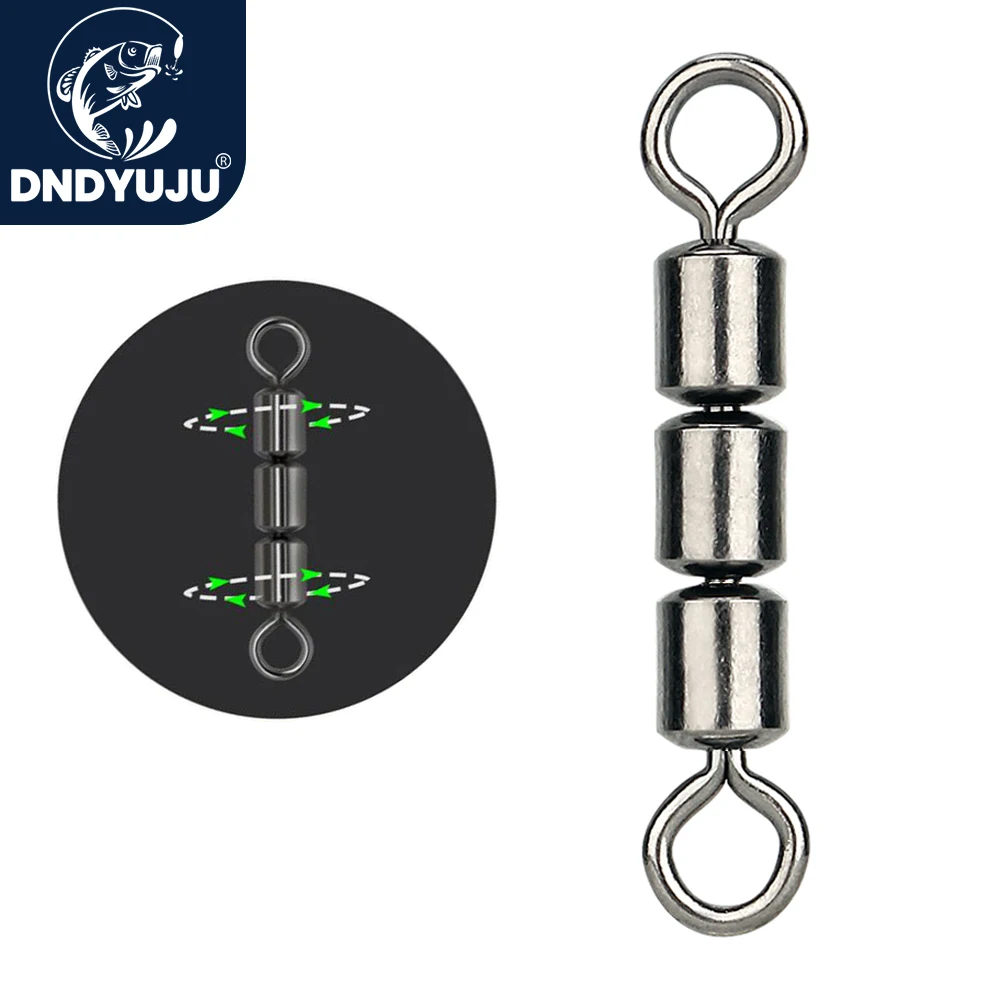 

DNDYUJU 20-50pcs Rolling Triple Bearing Safe Fishing Swivels Brass Corrosion Resistant Lightweight Connect Portable