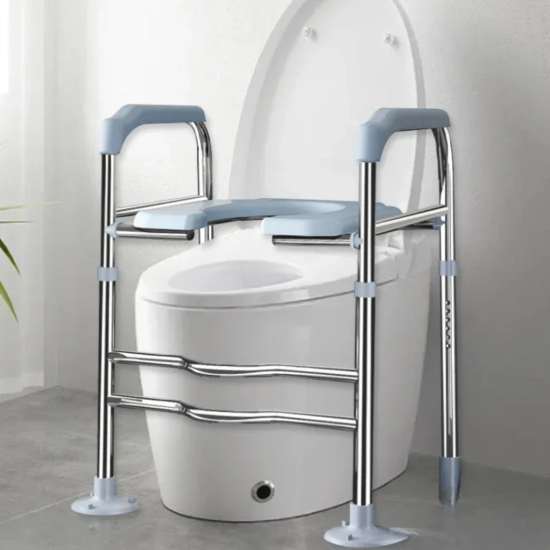 Toilet Booster Chair with Handrails Portable Elderly Toilet Seat Easy Clean Commode Senior Mobility Aid Bathroom Helper portable toilet toilet seat