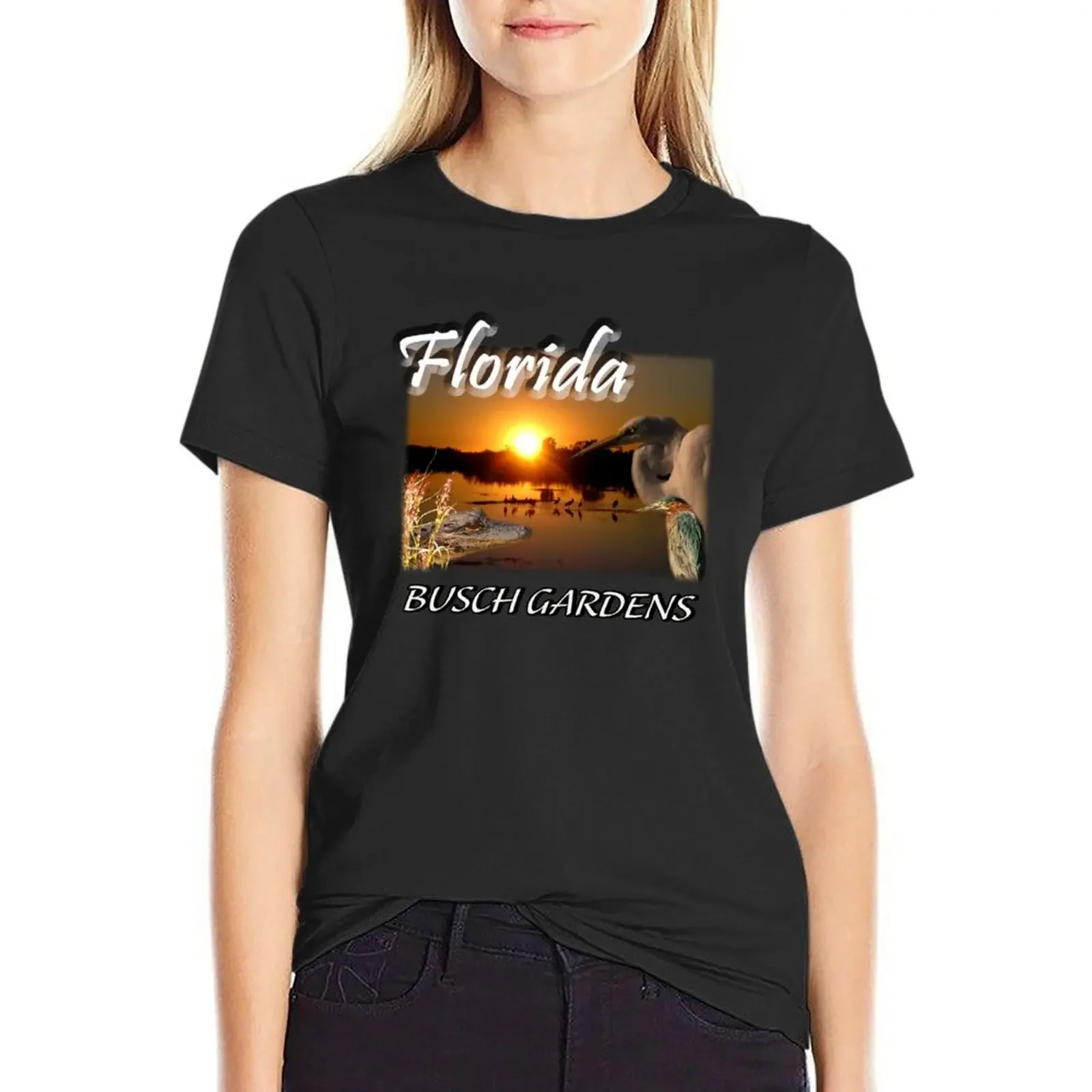 

Florida (Busch Gardens) T-shirt graphics summer clothes tight shirts for Women