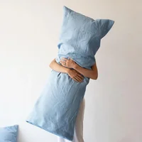 Double Long Pillowcase 100% Pure Linen Pillow Case Euro Sham for Bed,Custom Size Envelope Cushion Cover Antibacterial Anti-mite 1