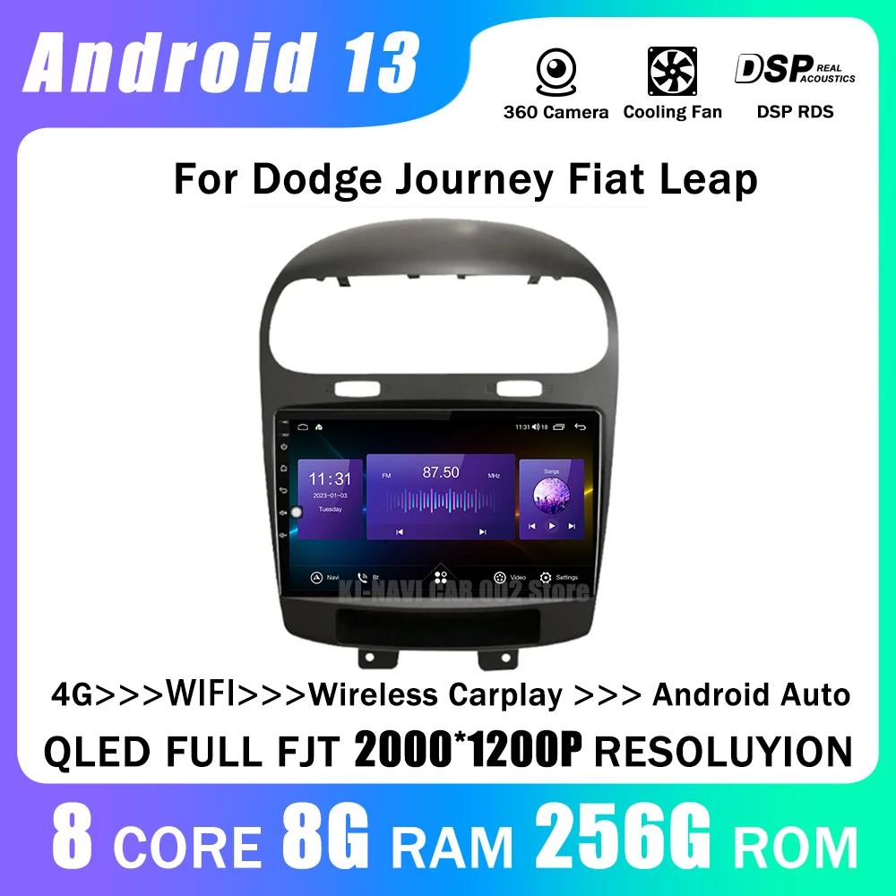

For Dodge Journey Fiat Leap Freemont 2011-2020 Car Radio Multimedia Video Player Navigation Android Auto Carplay Wifi GPS Stereo