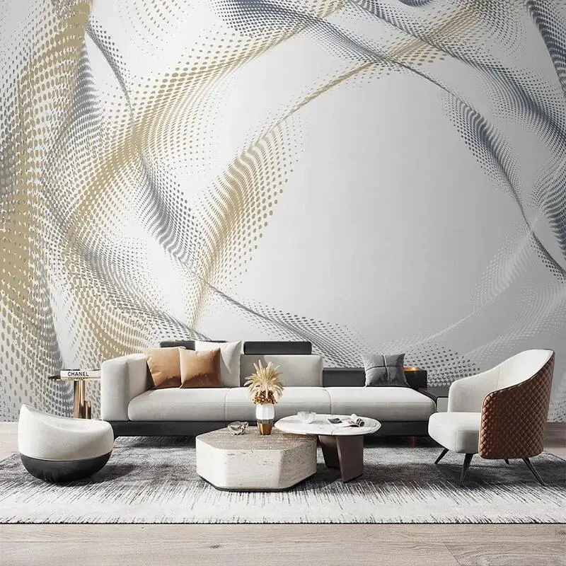 

Пользовательские 3D обои, современный минимализм, волнистые точки, искусство, абстрактная линия, фон для телевизора, Настенная роспись, Papel De Parede, домашний декор, Tapety