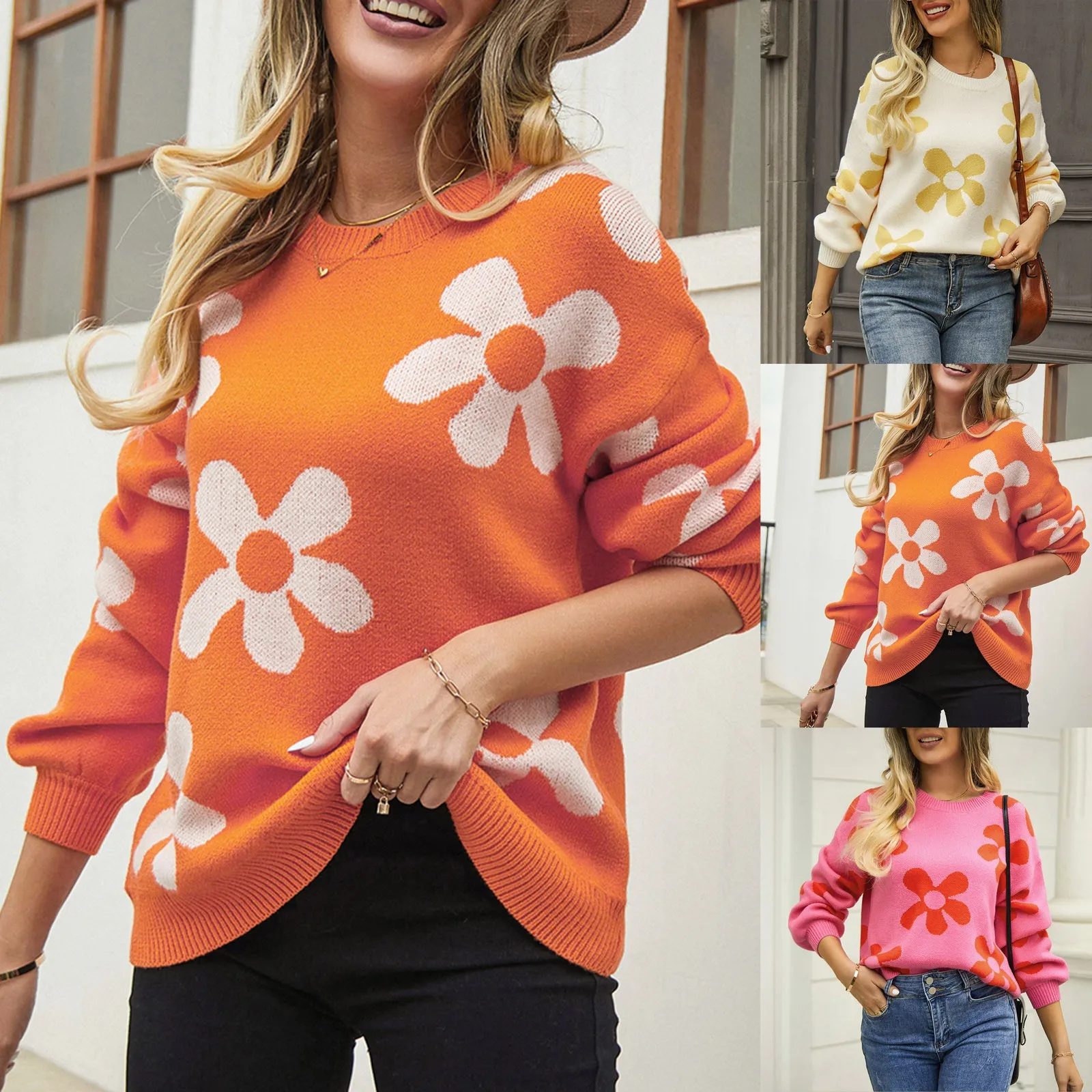 

Women Fashion Casual Long Sleeve Knit Sweater Lightweight Pullover Sweater Women Hooded Pullover Sweaters for Women