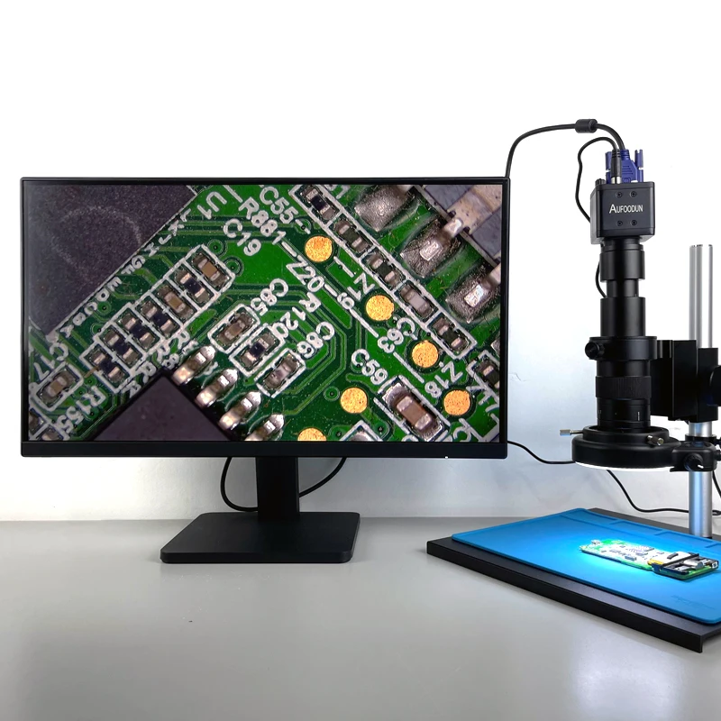 13MP VGA 산업용 디지털 비디오 현미경 카메라 스토리지 단안 180X 줌 C 마운트 렌즈 PCB 전화 수리 납땜
