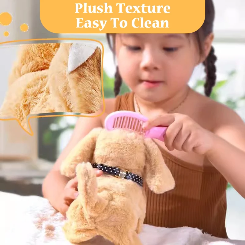 Simulation Plush Toys Play House Set Electric Cartoon Dog Cat Rabbit Pet Care Interactive Doll Educational Toy for Children 4