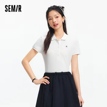 Polo Semir da Donna Chic e Fresca, Antibatterica, Vestibilità Slim, Nuova Collezione Estate 2025, Ricamata, Casual per lo Stile Quotidiano