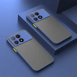 Shockproof Armor Matte Case with Soft Bumper and Hard Cover for Poco F4 5G (Blue)