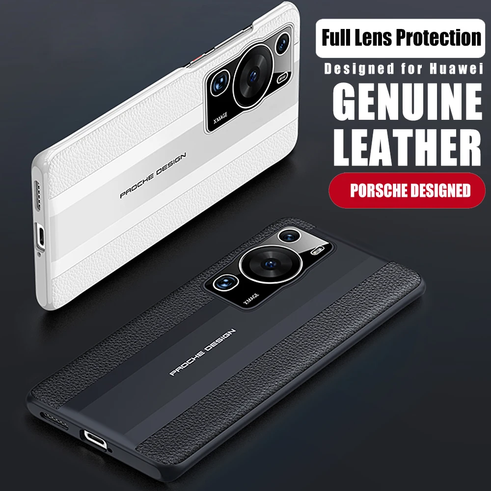 

P60 Genuine Leather Phone Case for Huawei P60 Pro Luxury 100% Natural leather Protection Cover For P60Pro Capa Fundas