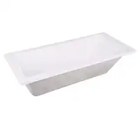 59-Inch Drop-In Acrylic Tub Strong Durable Construction White Color Reversible Drain Hole 2