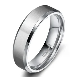 Elegant Silver Titanium Men's Wedding Band - Brushed Finish - 8 (6mm)