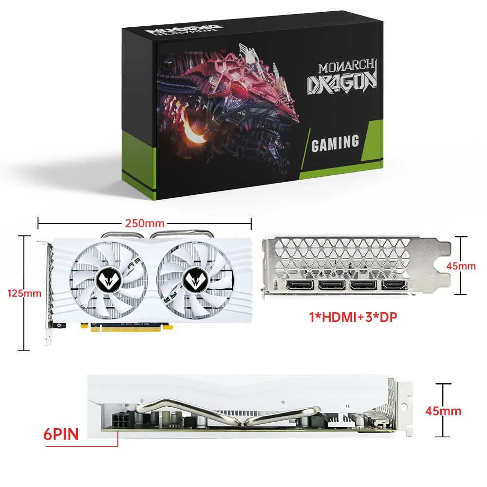 MOUGOL オリジナル Radeon RX580 8 グラムグラフィックスカード GDDR5