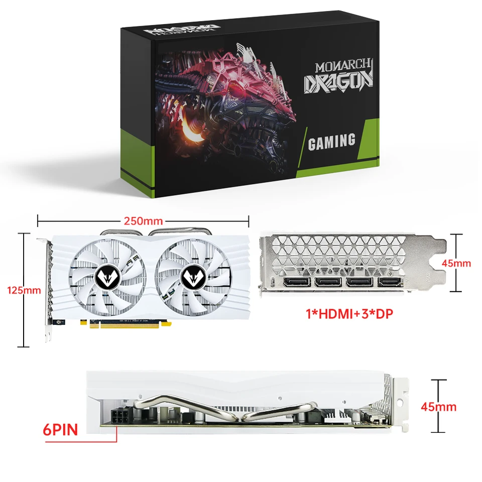 MOUGOL オリジナル Radeon RX580 8 グラムグラフィックスカード GDDR5