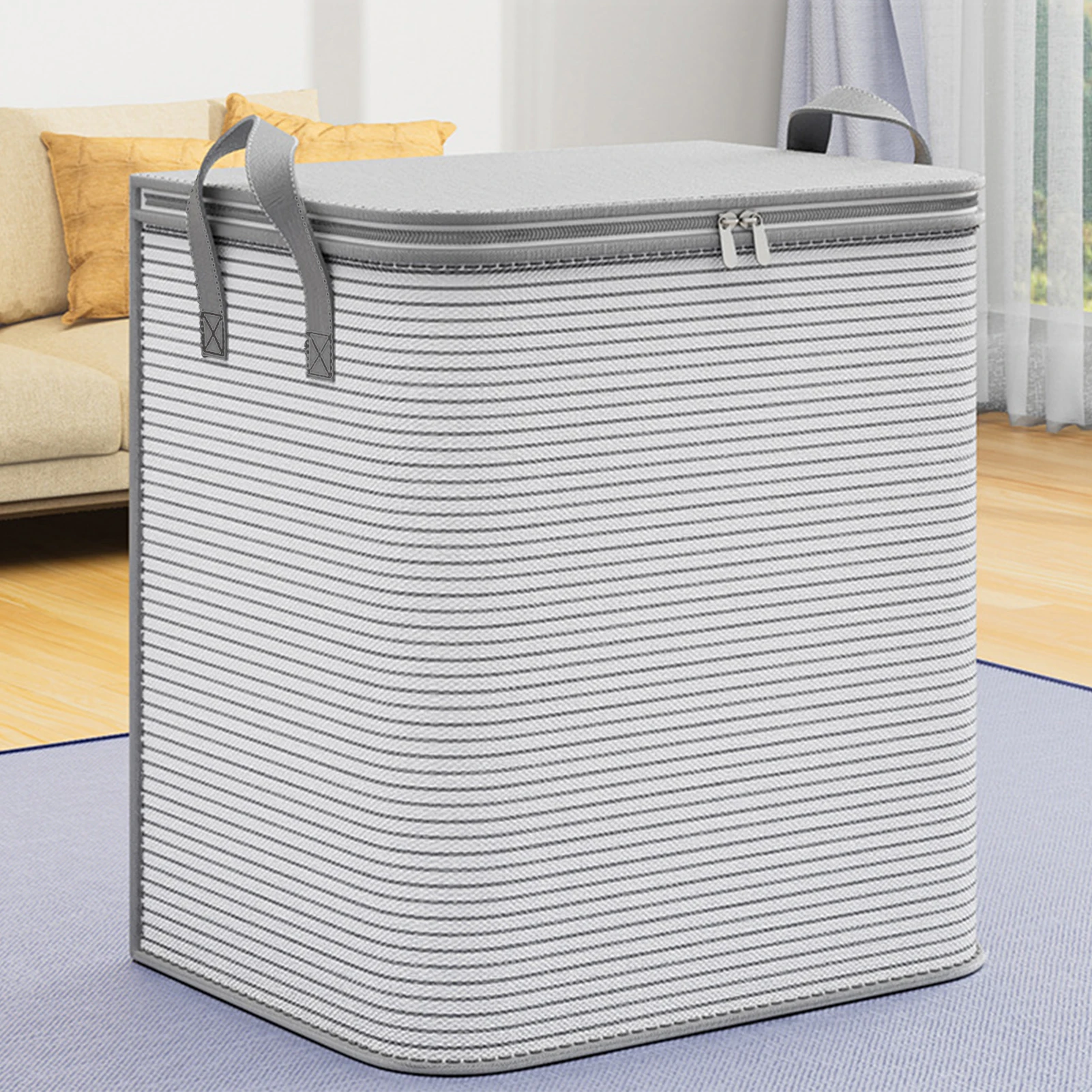 Foldable Clothes Storage Bag Non-Woven Clothing Organizer Reinforced Handle Bags Clothes Organization 4