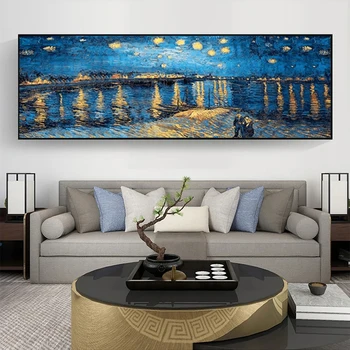 Famous Painting Starry Night By Van Gogh Poster Prints Natural Landscape Canvas Painting Wall Art For Living Room Home Decor 3