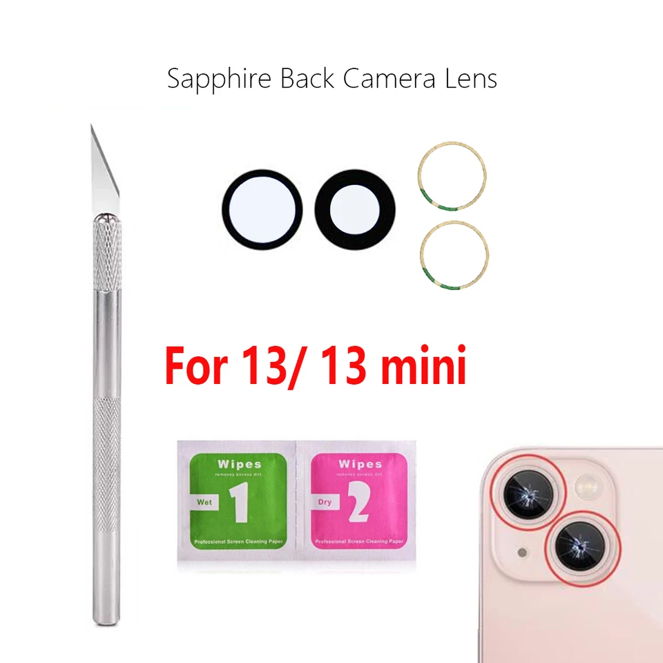 Vetro Fotocamera Posteriore Per IPhone 12 PRO Max - Kit Sostituzione Con 2 Lenti Zaffiro E Utensili - Foto 11