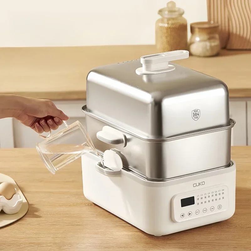 Buffet Food Warmer Stainless Steel Electric Steamer Household 16L Multi-function Steamer 1500W  Steam Cooker 2