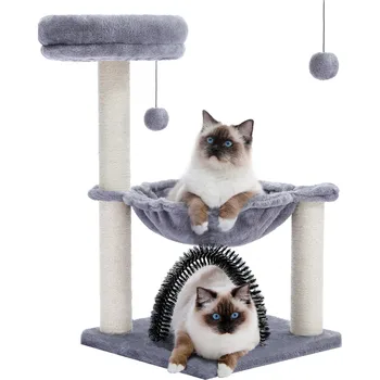 Small Cat Tree Cat Tower with Condo Hammock Cat Scratcher Scratching Post for Cat Bed Home Cat Accessories Cat Toy Pet Furniture 5