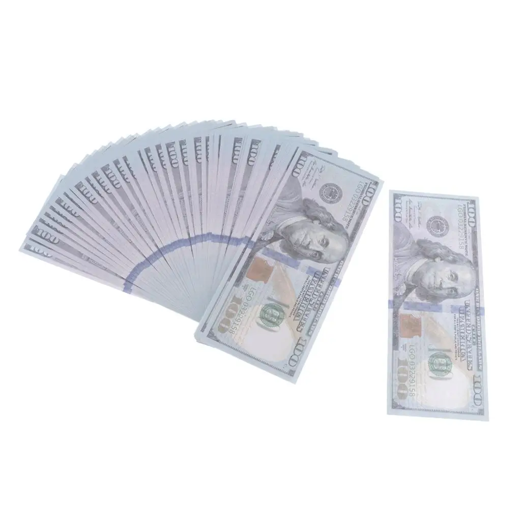 

100xUS Dollars Prop Play Fun Pretend Props Denomination $100 Prop