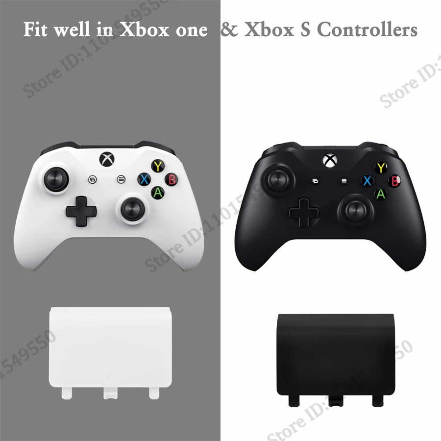Xbox 시리즈 x s 게임 패드 용 xbox one x s 컨트롤러 용 50Pcs 새 교체 검정색 배터리 커버 캡 도어 백 쉘
