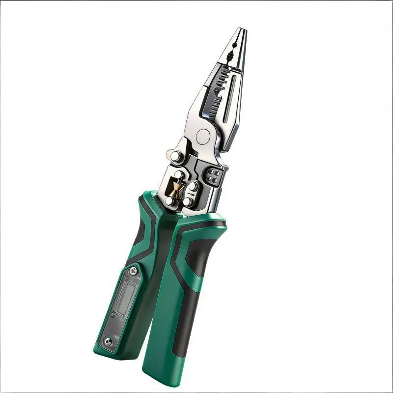 TINSOL Multifunctional Electrician Tool - Digital Display Wire Stripping & Cutting Pliers with Voltage Testing and Crimping Functions