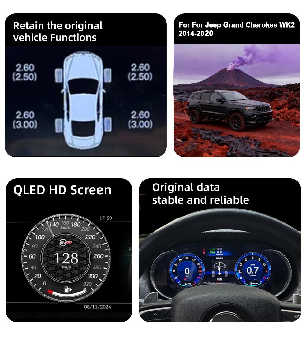 12.3inch Original Digital LCD Dashboard For Jeep Grand Cherokee WK2 2014-2021 Sp