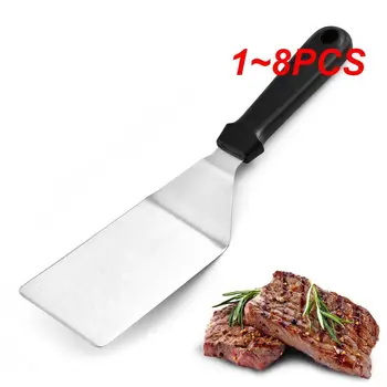 1~8PCS Griddle Accessory Kit Professional Grill Spatula Scraper Flipper Stainless Steel Flat Top Grill Kitchen Accessories Fried