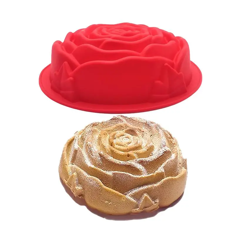 

Flower Cake Pan Food-Grade Unique 3D Silicone Mold For Cake Flower Shape Silicone Cakes Pan Large Baking Trays For Birthday