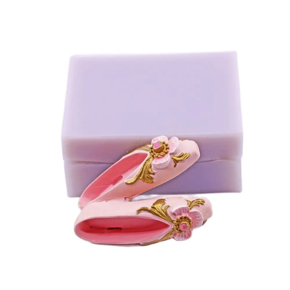 3D Ballet Shoes Silicone Fondant Mold Flower Shoes Cake Chocolate Bake Topper Decor Mould