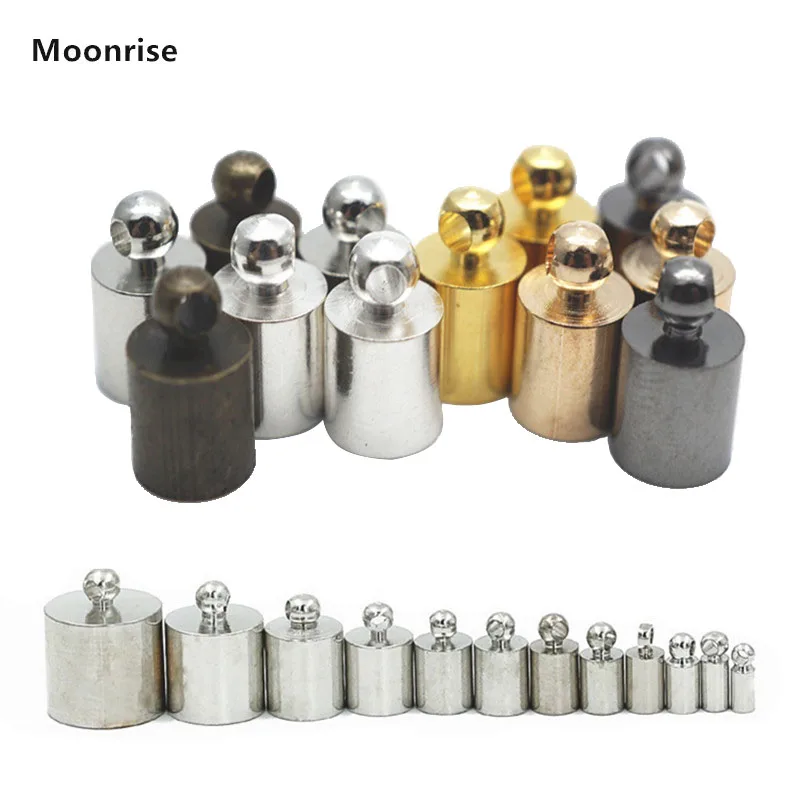50 teile/paket Quaste Leder Cord End Crimp Caps Perlen 3 4 5 6 7 8 9 10 mm End Tip kappe Für DIY Halskette Schmuck, Die Entdeckungen