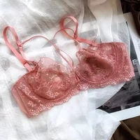 Soutien-gorge en dentelle Ultra-fin pour femmes, bouche plate latérale, à armatures, bonnets souples non rembourrés, grande taille, sous-vêtements quotidiens confortables 6