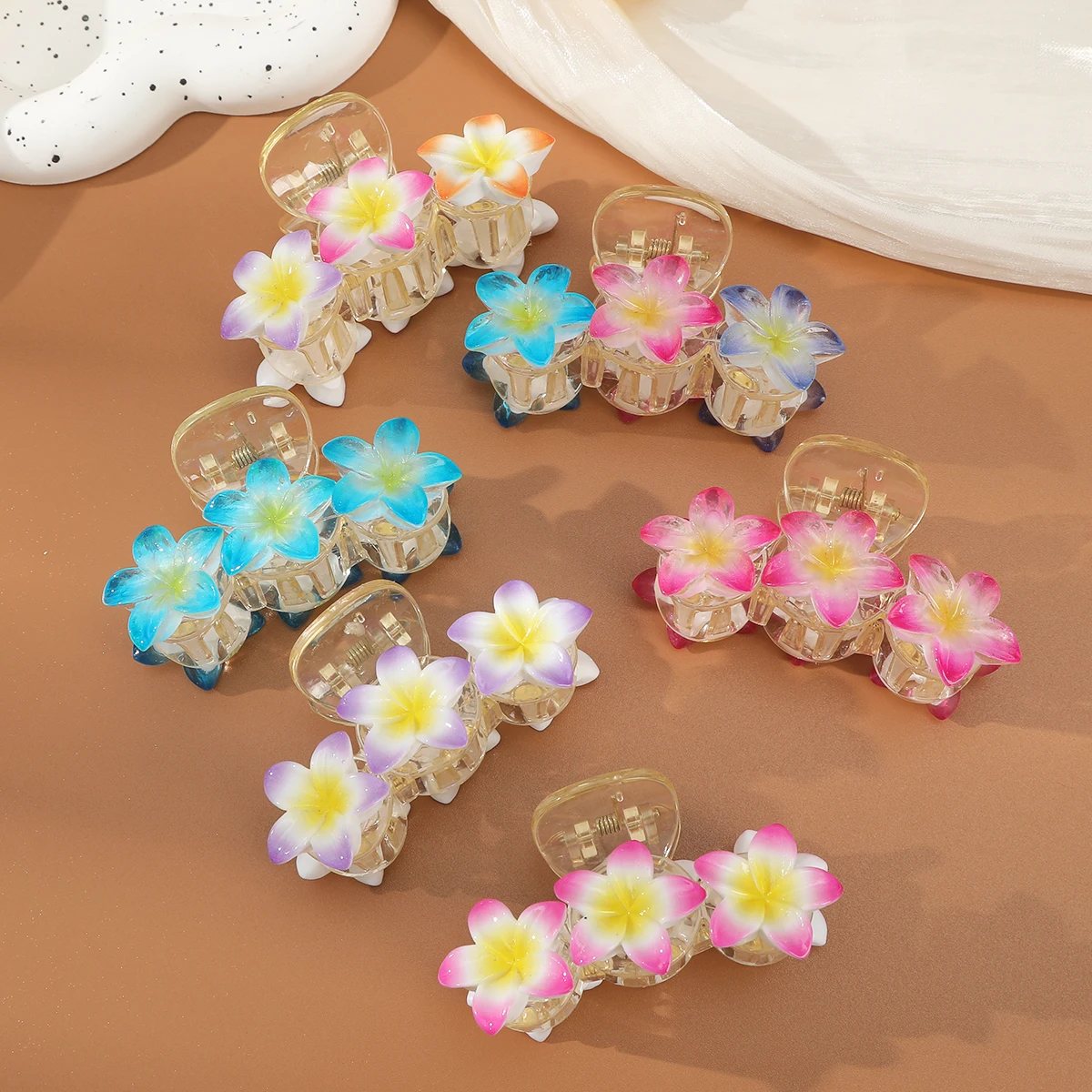 Korean Flower Hair Claws Clamps For Women Small Crab Hair Clips Girls Wash Face Hair Accessories Hairpins Fashion Hair Crab
