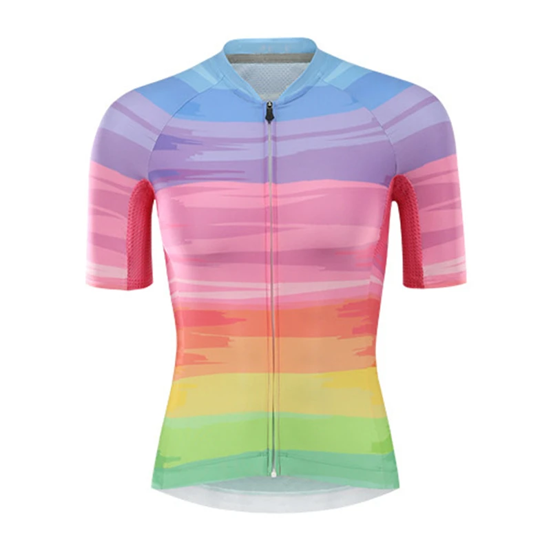 Maglia Da Ciclismo Da Donna Manica Corta Con Cerniera Completa Camicie Da Bici Da Strada Estive Pro Team Abbigliamento Da Bicicletta - Foto 10