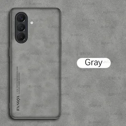 Luxurious Sheepskin Leather Phone Case - Shockproof & Anti - Scratch Protection - Samsung A37 5G (Gray)