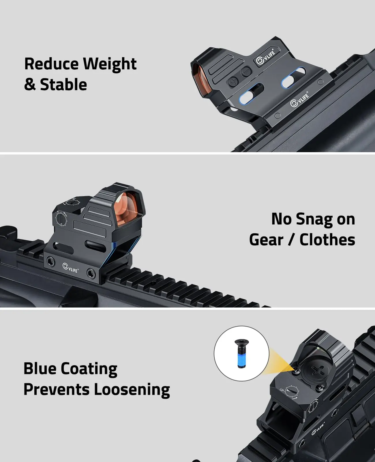Red dot laser sight red dot riser mount for RMR RMS RMSC footprint cut reflex sight optic riser plate for Picatinny Rail 21MM 23MM 25MM