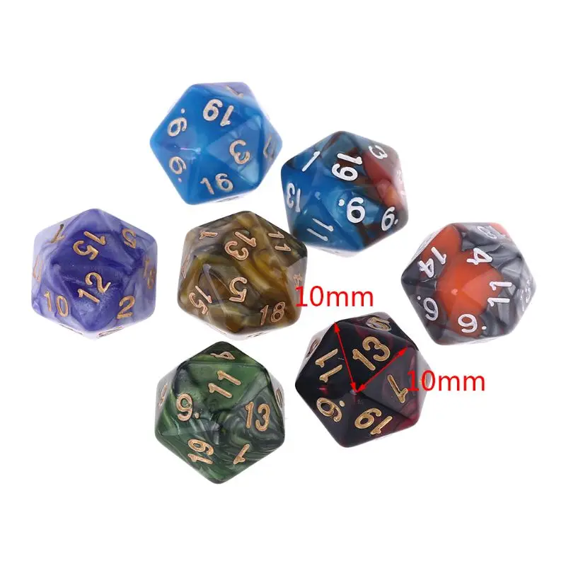 D20 Polyhedral Muti-sided Numbers Dials Table Board Role Playing Game 7pcs game dice dice set