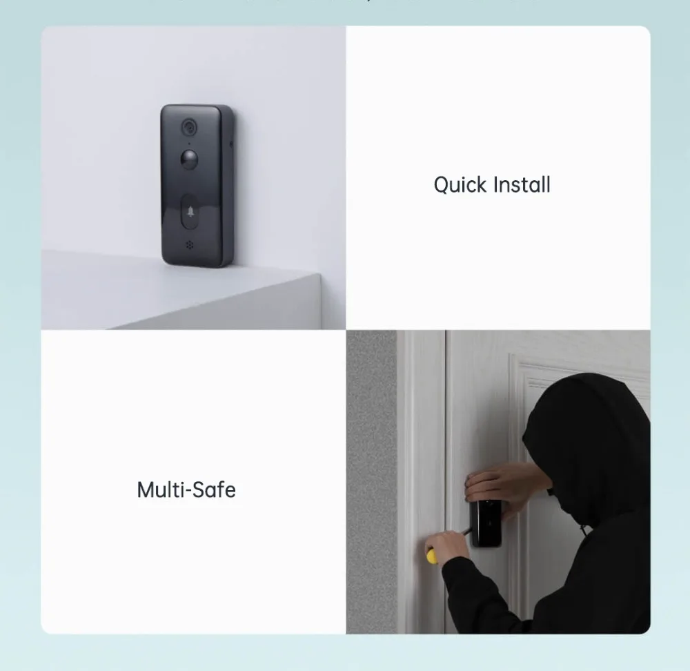 For Mijia Video Doorbell 2 wifi doorbell Ai Smart Doorman Human Detect 3Day Clou