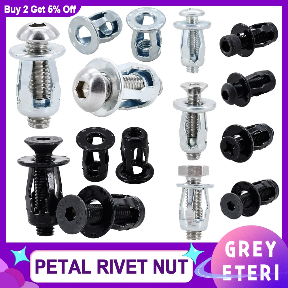 

M4 M5 M6 M8 Molly Jack Nut Expansion Screw License Plate Fix Panel Clamp Lock Rivnut Carbon Steel Expansion Screw Rivet Nut Set
