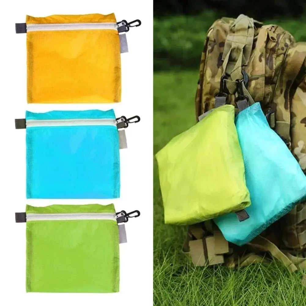 

Waterproof Zipper Hook Storage Bag Outdoor Bags Reusable with Hook Hiking Pocket Nylon Multifunctional Swimming Pouch Hiking