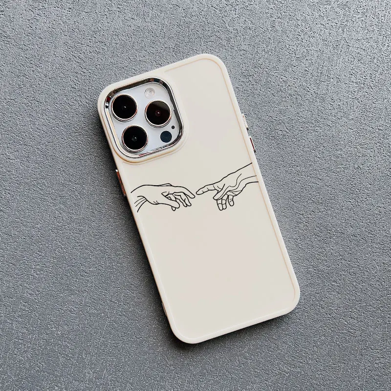 Sleek Abstract Geometric Face Art Silicone Phone Case