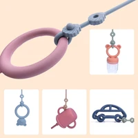 Chaîne sucette pour bébé avec sangles sécurité, support en Silicone, accessoire poussette chaise haute, sangle 4