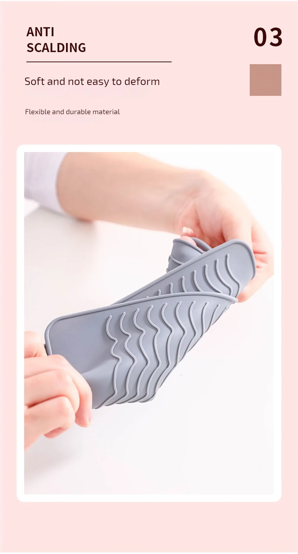 Description Picture 6 of itemSilicone Heat Resistant Mat Pouch for Curling Iron Hair Professional Styling Tool Anti-heat Mats for Hair Straightener Curling