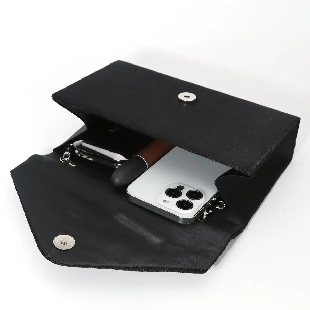 Wedding Bridal Clutch Handbag Women Evening Party Bag Chain Shoulder Bags Elegant Shiny Black Long Purse for Female Tote Bag