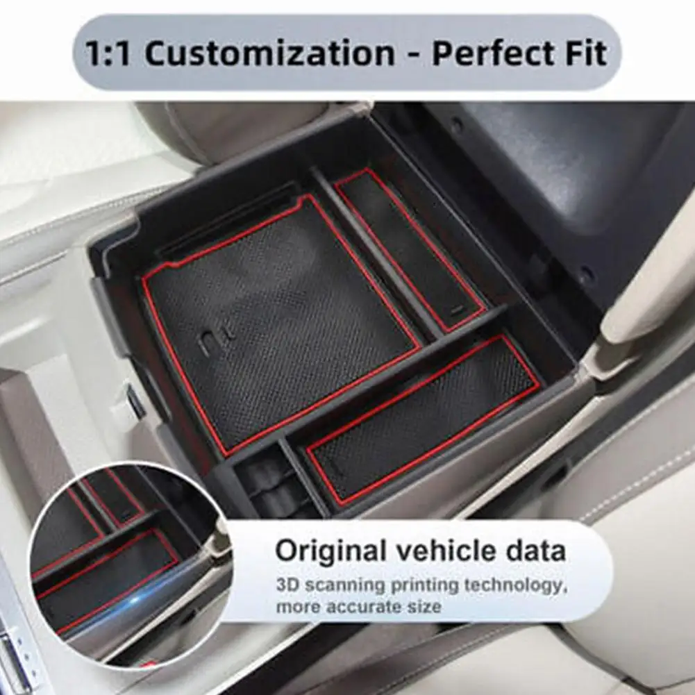 

Car Central Armrest Storage Box For Kia Carnival KA4 2022 Interior Accessories Center Console Flocking Organizer Containers J8X8