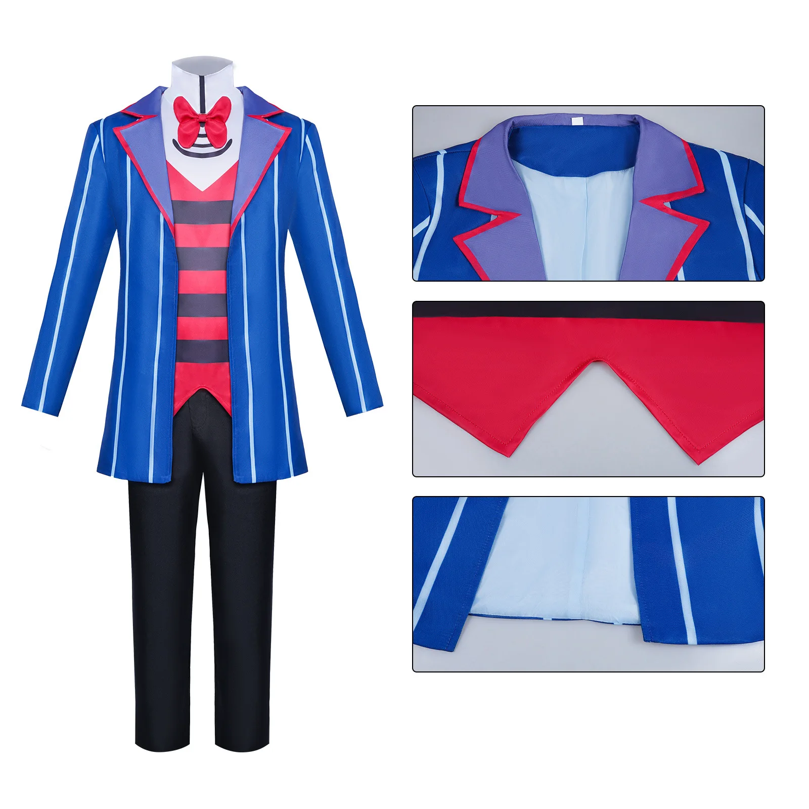 Hazbin Hotel Vox Red and Black Suit Cosplay Costume