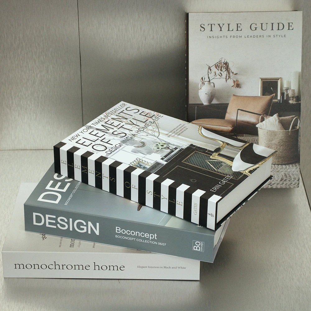 Living Room Decor, Coffee Table, Book Simulation Prop, Quarto de Hotel, Moda