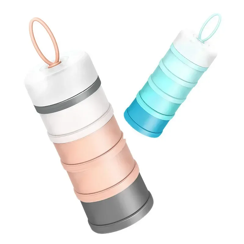 4Layer Baby Food Storage Containers Infant Stackable Milk Powder Box Formula Dispenser Portable Toddler Kids Snacks Container