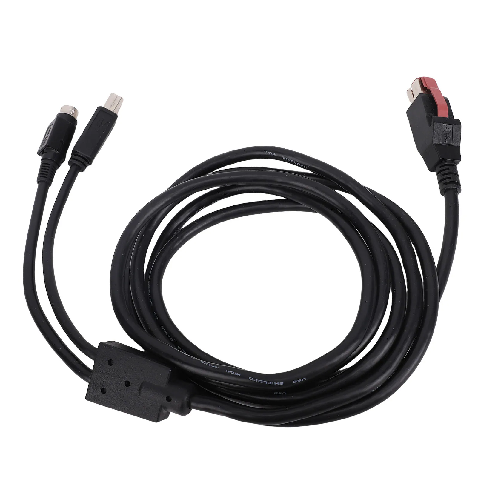Printer Data Cable 1.8m 24V Power USB to USB2.0 B Male and 3 Pin Power Din Male Cord USB to 3 Pin Din Cable