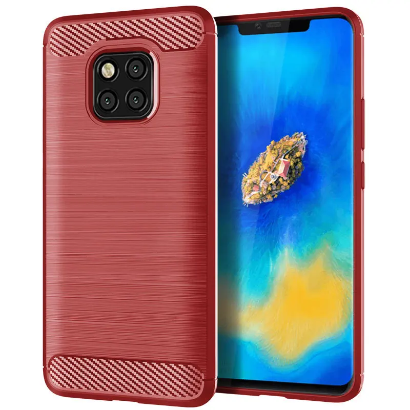 Carbon Fiber Shockproof Silicone Bumper Back Cover